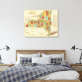 kaart van de staat New York Canvas Afdruk (Insitu (Slaapkamer))