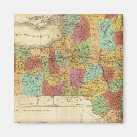 kaart van de staat New York Magneet (Voorkant)