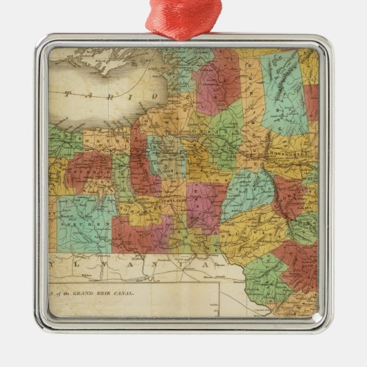 kaart van de staat New York Metalen Ornament (Voorkant)