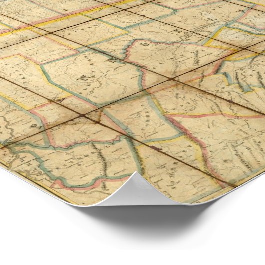 Kaart van de staat New York Poster (Hoek)