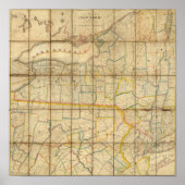 Kaart van de staat New York Poster (Voorkant)