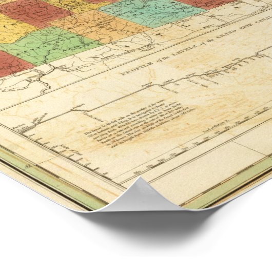 kaart van de staat New York Poster (Hoek)