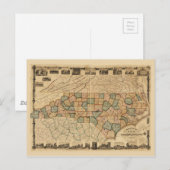 Kaart van de staat North Carolina (c 1870) (Voorkant / Achterkant)