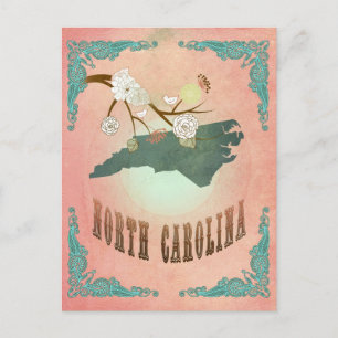  kaart van de staat North Carolina - Pastel Peach