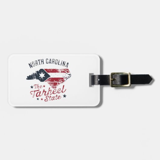 Kaart van de staat North Carolina The Tarheel Bagagelabel (Voorkant horizontaal)