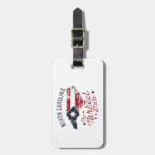 Kaart van de staat North Carolina The Tarheel Bagagelabel (Voorkant verticaal)