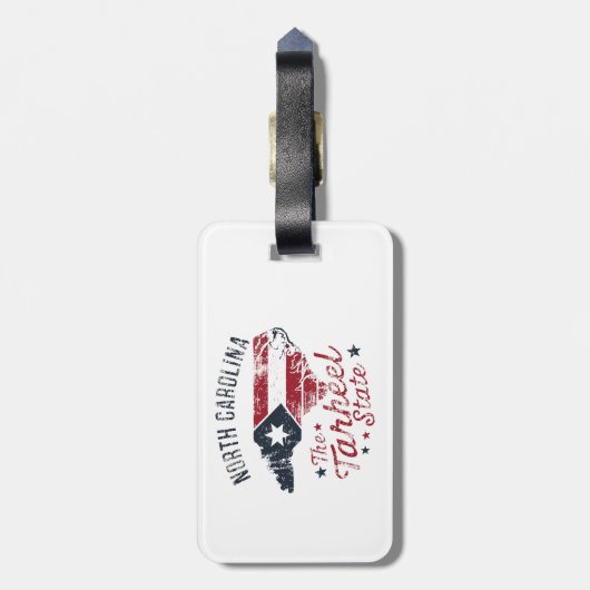 Kaart van de staat North Carolina The Tarheel Bagagelabel (Achterkant verticaal)