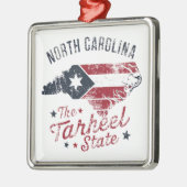 Kaart van de staat North Carolina The Tarheel Metalen Ornament (Links)