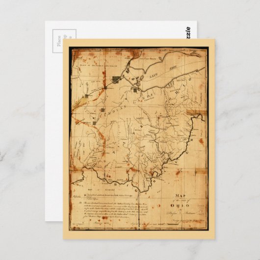 Kaart van de staat Ohio (1805) (Voorkant / Achterkant)