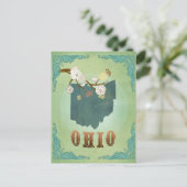 Kaart van de staat Ohio - Groen (Staand voorkant)
