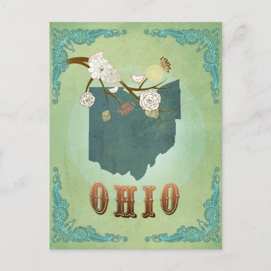 Kaart van de staat Ohio - Groen (Voorkant)