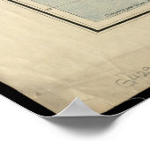  kaart van de staat Oregon Poster (Hoek)