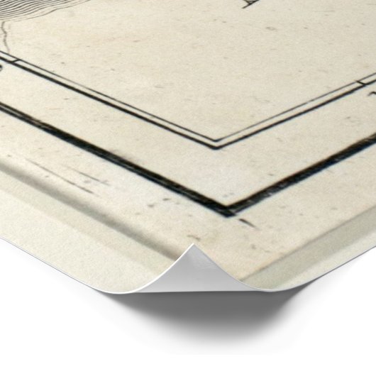  kaart van de staat Rhode Island Poster (Hoek)