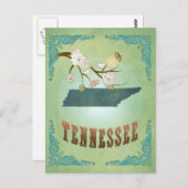 Kaart van de staat Tennessee - Sage Green (Voorkant / Achterkant)
