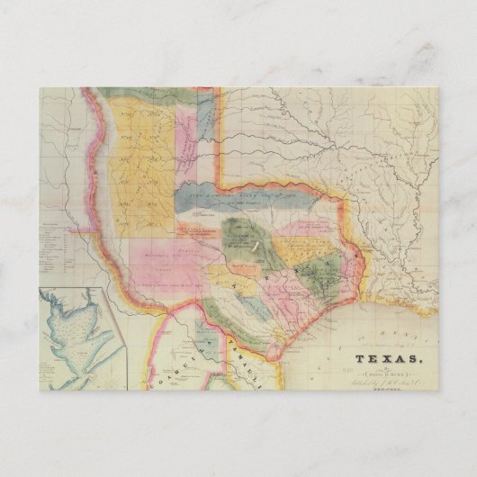 Kaart van de staat Texas | 1835 (Voorkant)