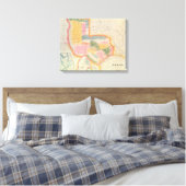 Kaart van de staat Texas | 1835 Canvas Afdruk (Insitu (Slaapkamer))