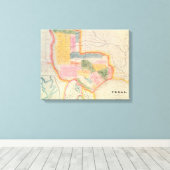 Kaart van de staat Texas | 1835 Canvas Afdruk (Insitu (Houten vloer))