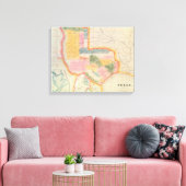 Kaart van de staat Texas | 1835 Canvas Afdruk (Insitu (Woonkamer))