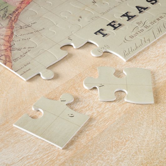 Kaart van de staat Texas | 1835 Legpuzzel (Zijkant)
