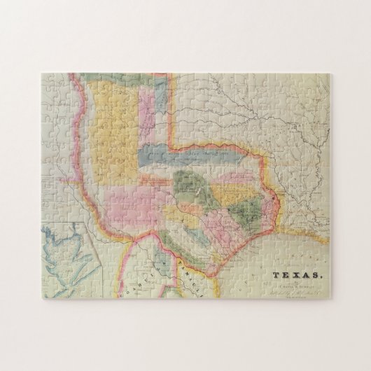 Kaart van de staat Texas | 1835 Legpuzzel (Horizontaal)