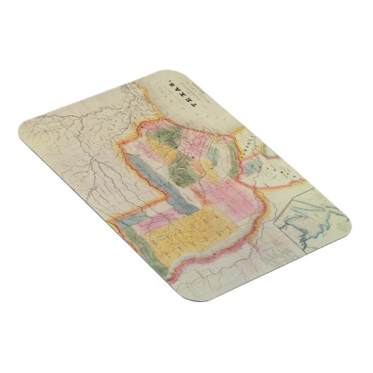 Kaart van de staat Texas | 1835 Magneet (Rechterzijde)