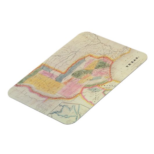 Kaart van de staat Texas | 1835 Magneet (Linkerzijde)