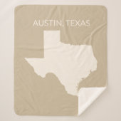 Kaart van de staat Texas Home Decor Sherpa Deken (Voorkant)