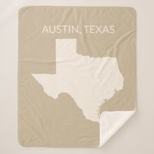 Kaart van de staat Texas Home Decor Sherpa Deken