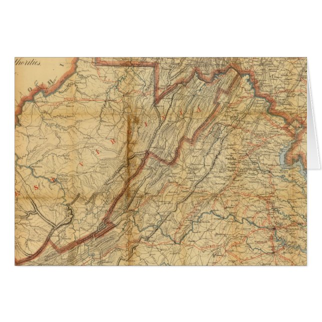 Kaart van de staat Virginia (Voorkant Horizontaal)