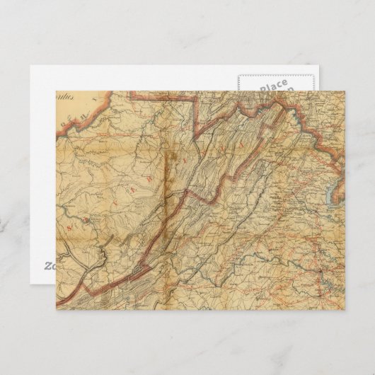 Kaart van de staat Virginia (Voorkant / Achterkant)