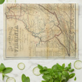 Kaart van de staat Virginia (1862) Theedoek (Gevouwen)