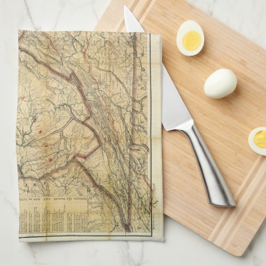 Kaart van de staat Virginia (1862) Theedoek (Quarter Fold)