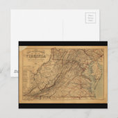 Kaart van de staat Virginia (1865) (Voorkant / Achterkant)