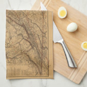 Kaart van de staat Virginia (1865) Theedoek (Quarter Fold)