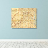 Kaart van de staat Virginia Canvas Afdruk (Insitu (Houten vloer))