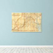 Kaart van de staat Virginia Canvas Afdruk (Insitu (Houten vloer))