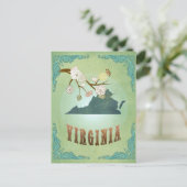 Kaart van de staat Virginia - Groen (Staand voorkant)