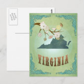 Kaart van de staat Virginia - Groen (Voorkant / Achterkant)