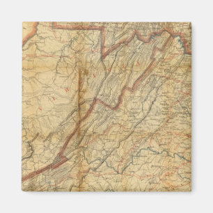 Kaart van de staat Virginia Magneet