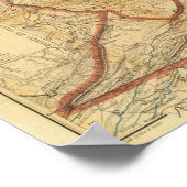 Kaart van de staat Virginia Poster (Hoek)