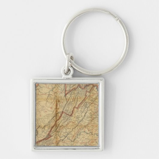 Kaart van de staat Virginia Sleutelhanger (Voorkant)