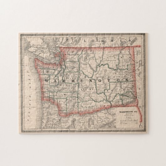  kaart van de staat Washington (1883) Legpuzzel (Horizontaal)