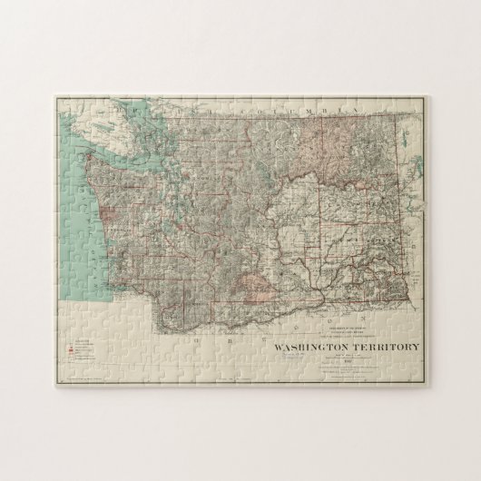  kaart van de staat Washington (1887) Legpuzzel (Horizontaal)