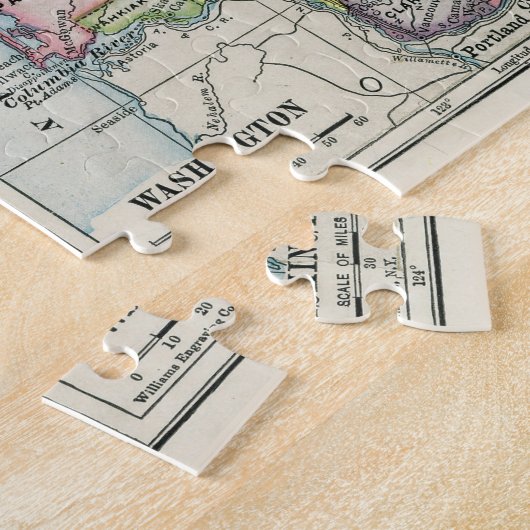 kaart van de staat Washington (1914) Legpuzzel (Zijkant)