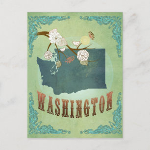 Kaart van de staat Washington - Groen