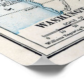  kaart van de staat Washington Poster (Hoek)