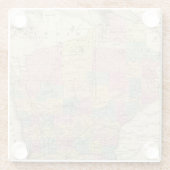 Kaart van de staat Wisconsin Glazen Onderzetter (Achterkant)