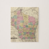 Kaart van de staat Wisconsin Legpuzzel (Verticaal)