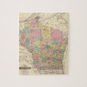 Kaart van de staat Wisconsin Legpuzzel