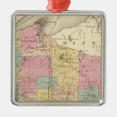 Kaart van de staat Wisconsin Metalen Ornament (Voorkant)